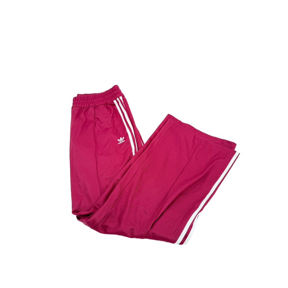 Adidas Track Pants Women XL Pink Originals Firebird Wide Leg 3-Stripe Athleisure
